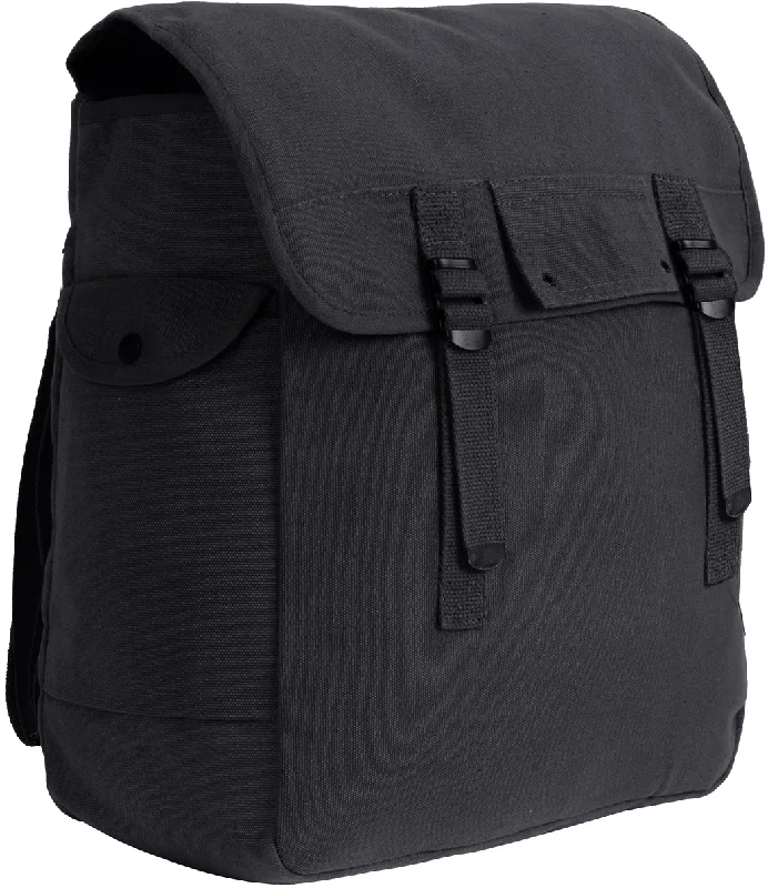 Camping hiking outdoor fire-Black Canvas Jumbo Musette Bag