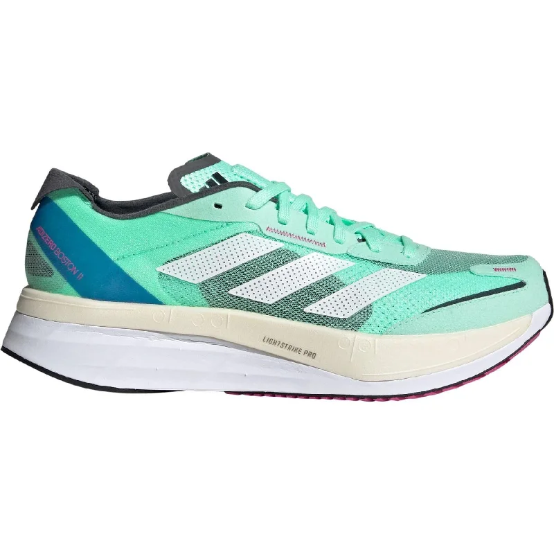 Camping hiking trail lean-adidas Adizero Boston 11 Mens Running Shoes - Green