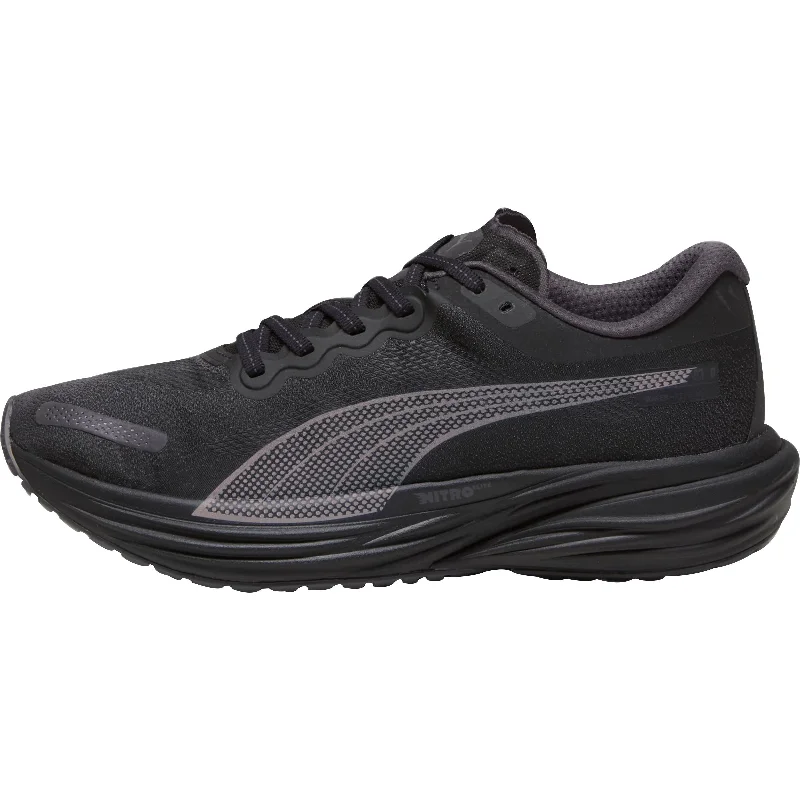 Camping hiking trail whirl-Puma Deviate Nitro 2 WTRepel Mens Running Shoes - Black