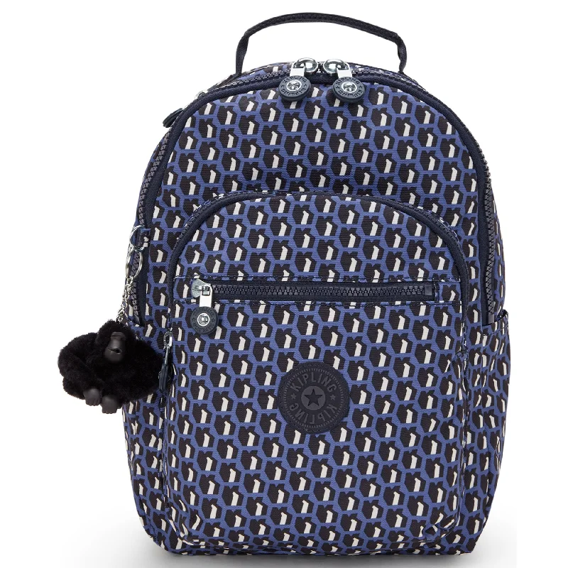 Camping hiking outdoor bloom-Kipling Seoul Small  Printed Tablet Backpack - 3D K Blue