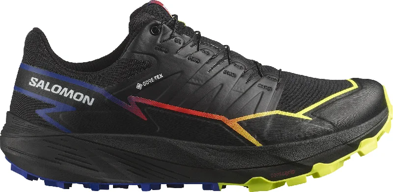 Camping hiking trail snap-Salomon Thundercorss GORE-TEX Mens Trail Running Shoes - Black