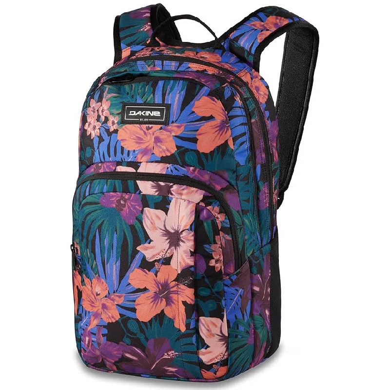 Camping hiking gear thrill-Dakine Campus Unisex Black Tropidelic M 25L One Size Backpack - 10002634-BLACKTROPIDELIC