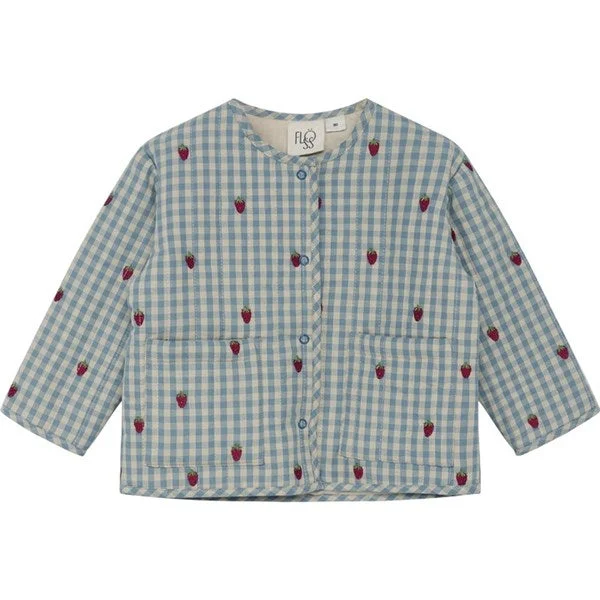 Camping hiking gear thrill-Flöss Polly Jacket Berry/Blue Gingham