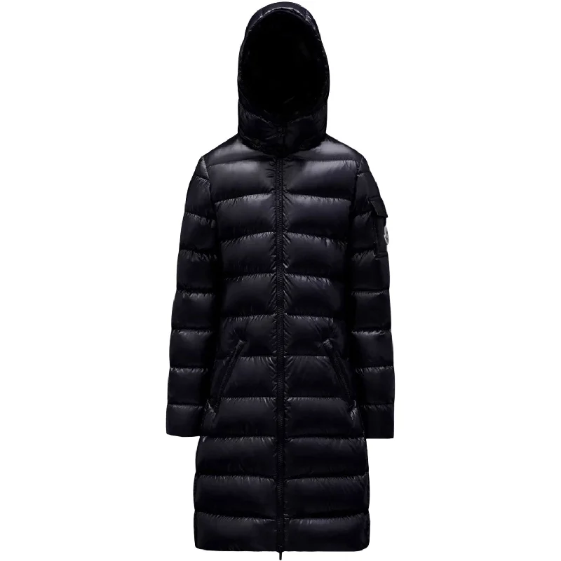 Camping hiking outdoor shine-Moncler Navy Moka Long Coat