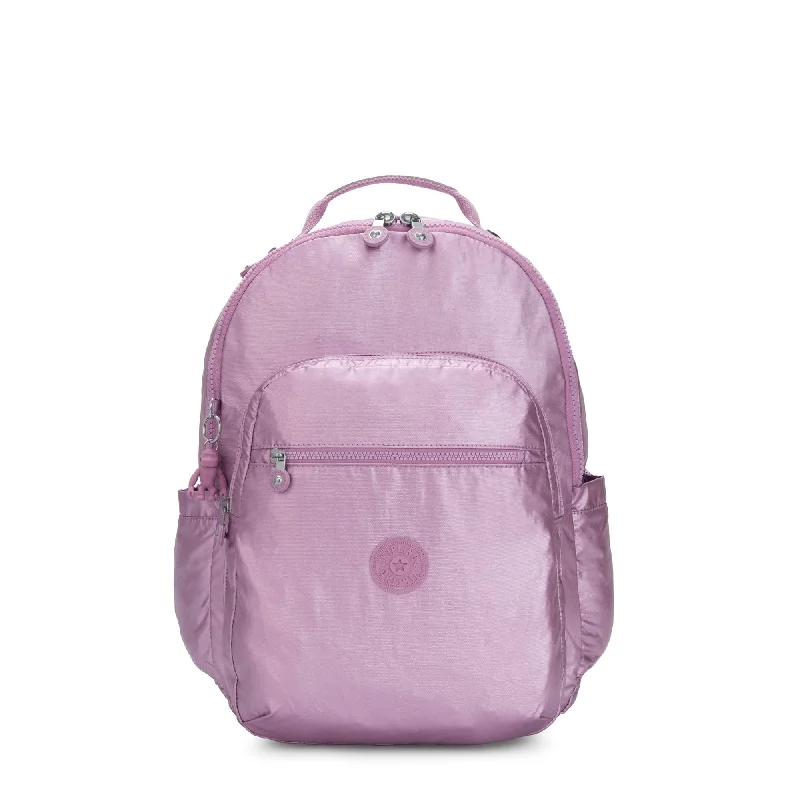 Camping hiking outdoor bloom-Kipling Seoul Extra Large  Metallic 17" Laptop Backpack Metallic Berry