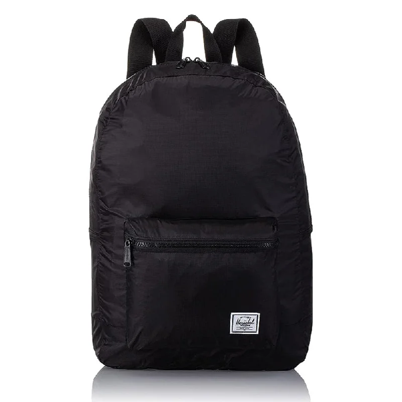 Camping hiking outdoor essence-Herschel Unisex Black Packable 24.5L Casual Daypack Backpack - 10614-01409-OS