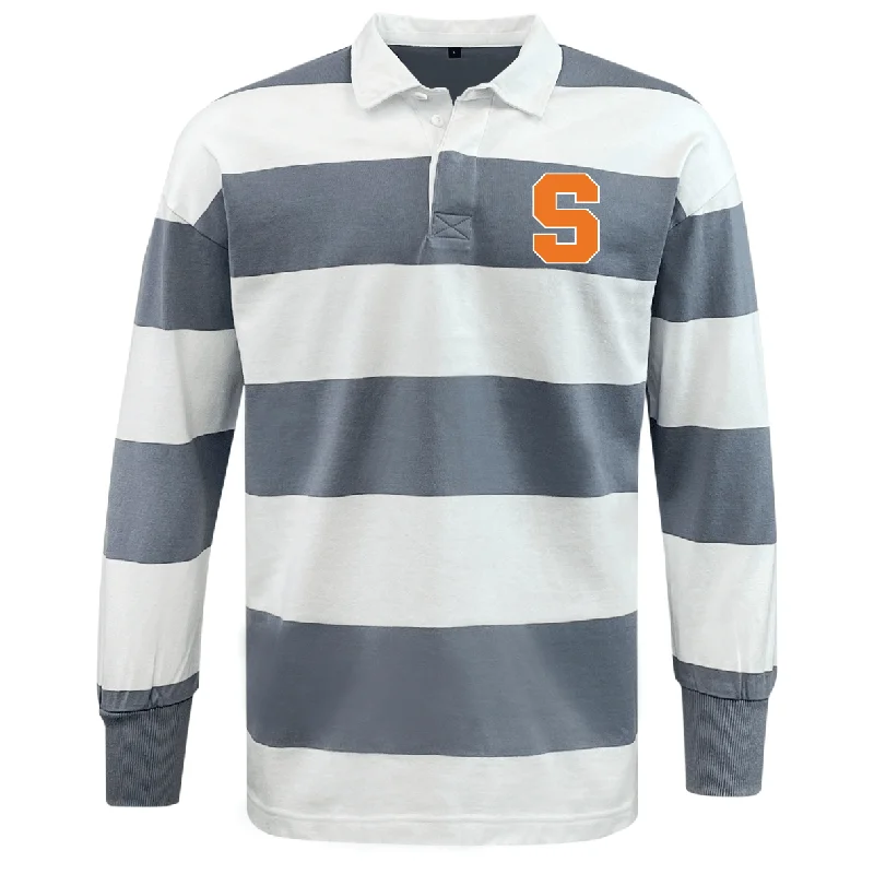 Camping hiking trail haze-Syracuse University Women's RFC Classic Long Sleeve Hooped Rugby Jersey