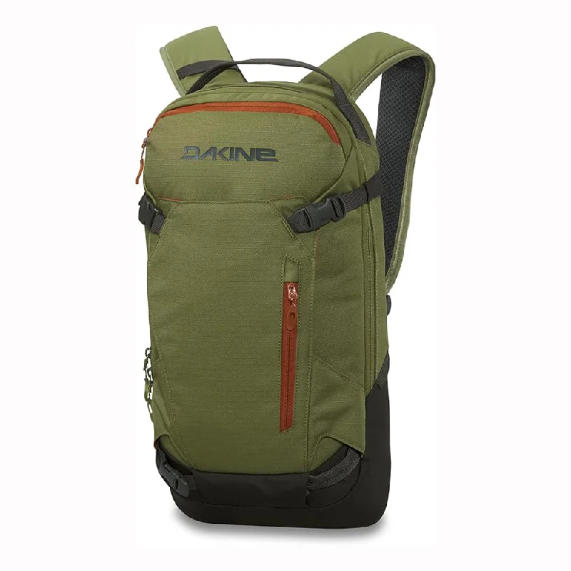 Camping hiking gear lift-Dakine Unisex Utility Green 12L One Size Heli Pack Backpack - 10003261-UTILITYGREEN