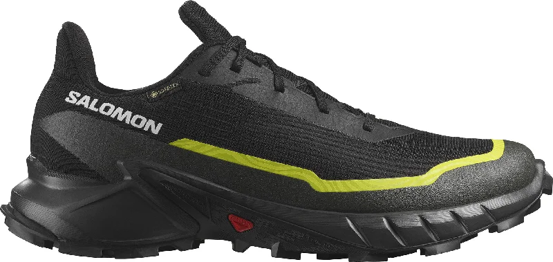 Camping hiking gear beat-Salomon Alphacross 5 GORE-TEX Mens Trail Running Shoes - Black