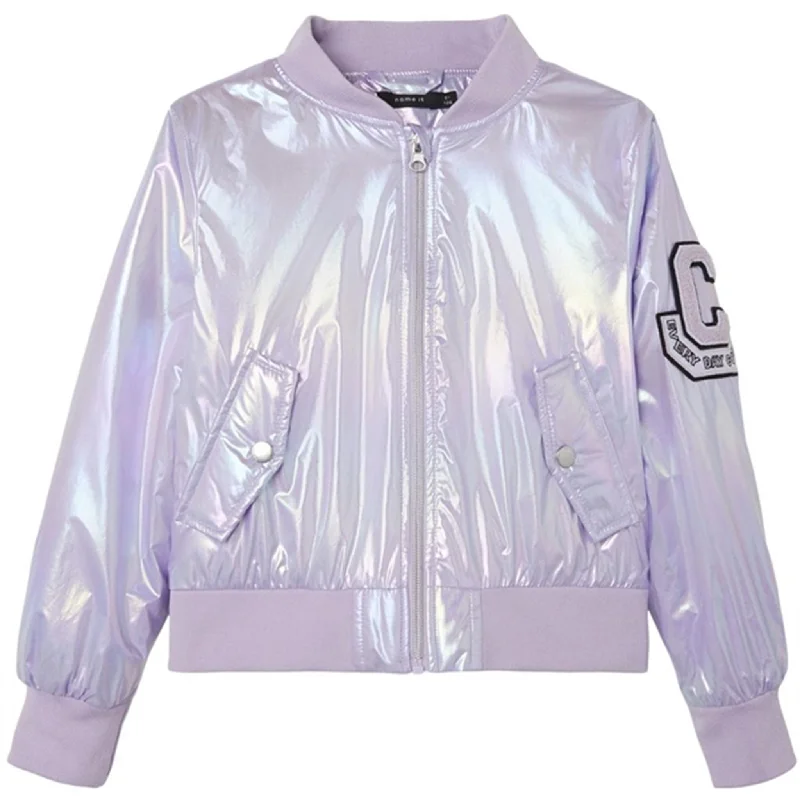 Camping hiking outdoor surge-Name it Orchid Bloom Movie Bomber Jacket Foil