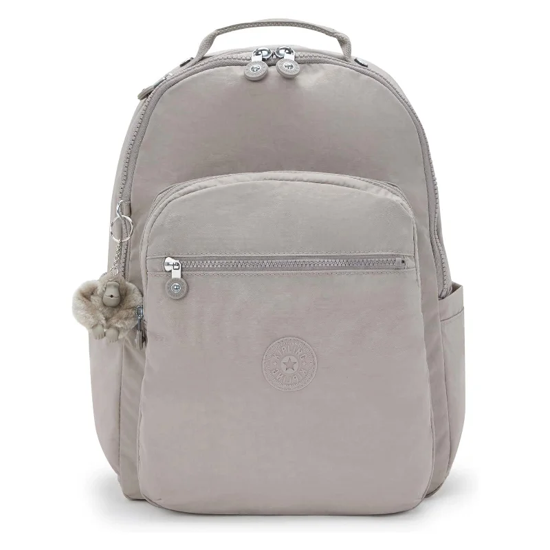 Camping hiking outdoor beat-Kipling Seoul Large Nylon Laptop Backpack Grey Gris