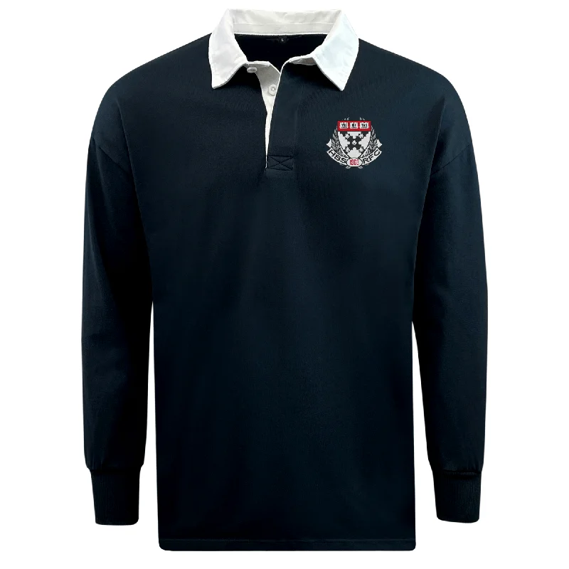 Camping hiking trail peace-Harvard Business School RFC Classic Long Sleeve Solid Rugby Jersey