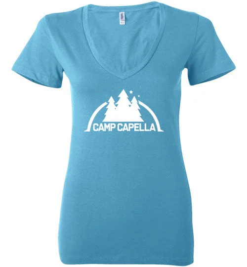 waterproof camping mat wraps-CaPella Deep V Neck T-Shirt