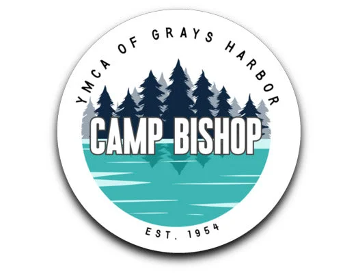 anti-slip camping mat liners-Camp Bishop Decal Stickers - Water Logo