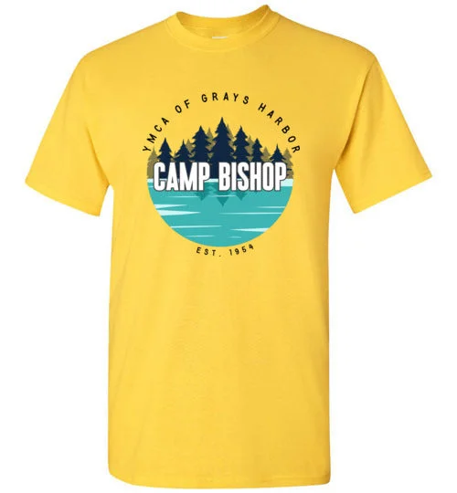 durable camping torch holders-Camp Bishop Short-Sleeve T-Shirt - Water Logo