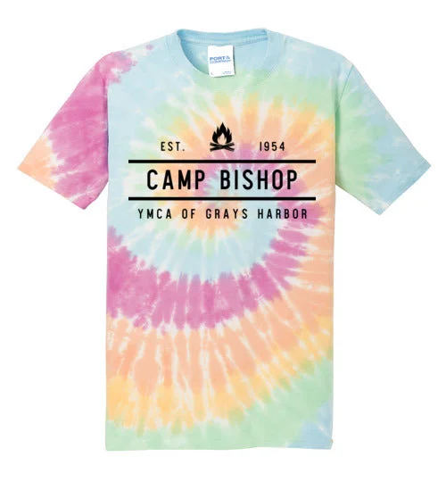 adjustable camping pole ties-Camp Bishop Tie-Dye T-Shirt