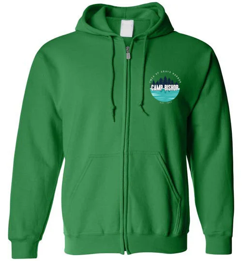 durable camping tent anchors-Camp Bishop Zip Hoodie - Water Logo