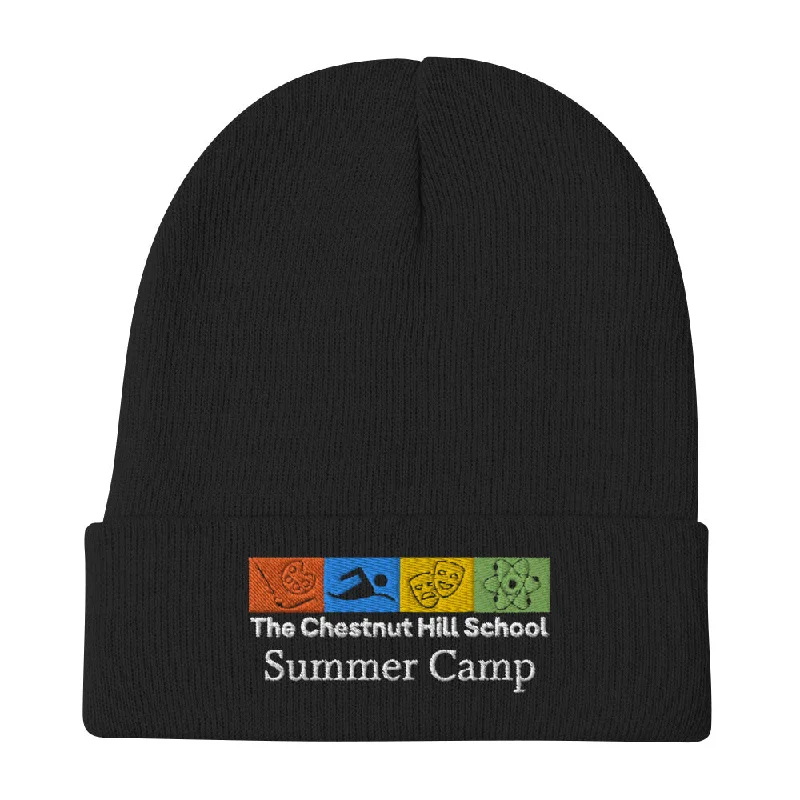 high-quality camping fire stones-Chestnut Hill School Knit Beanie