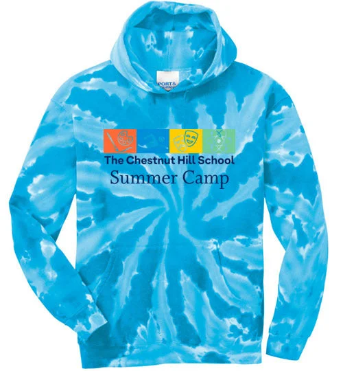 windproof camping pole ties-Chestnut Hill School Tie-Dye Hooded Sweatshirt - Modern