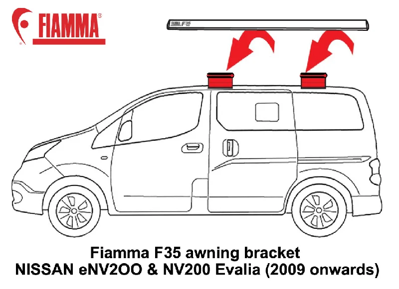 waterproof camping tool sacks-Fiamma F35 awning bracket NISSAN eNV2OO & NV200 Evalia Tekna Acenta (2009 onwards)