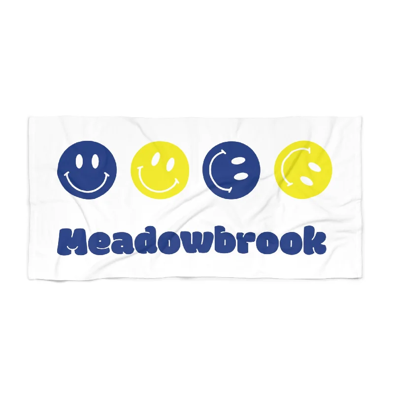 lightweight camping grill tops-Meadowbrook Beach Towel - Smiley