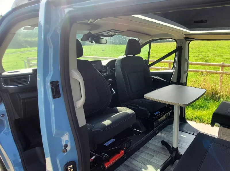 adjustable camping pole holders-Renault Trafic, Nissan Primastar NV300 Camper Van Front Seat Swivel Plates Fully Fitted