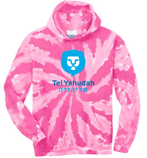 compact camping distress signals-Tel Yehudah Tie Dye Hooded Sweatshirt