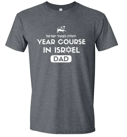 adjustable camping pole cords-Young Judaea Israel Softstyle T-Shirt - Year Course Dad