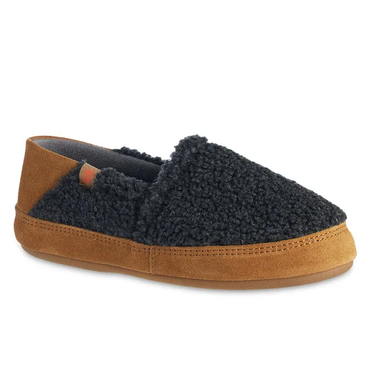 Camping hiking trail broad-Women's Acorn Moc II Collapsible Heel Slipper with Indoor/Outdoor Sole - Dark Charcoal