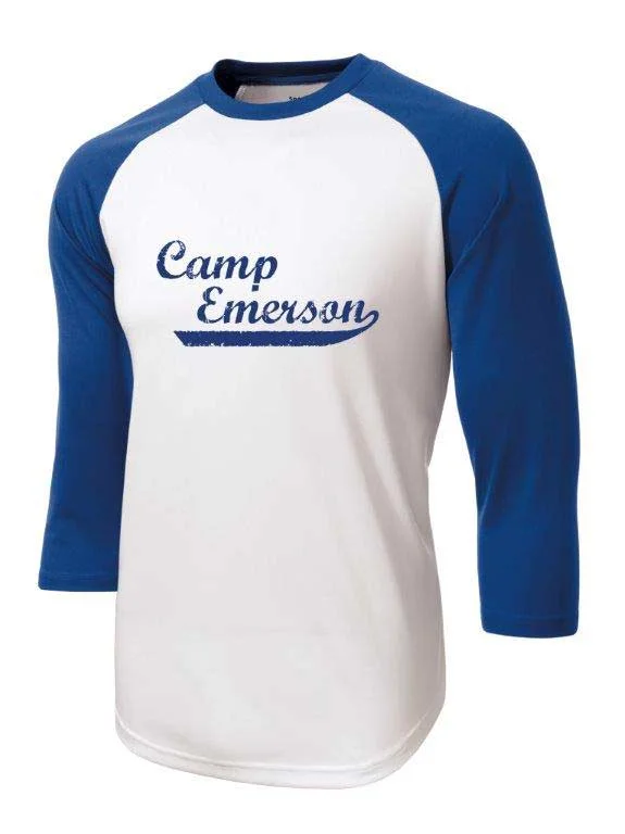 Camping hiking outdoor bloom-Retro Camp Emerson Baseball Tee