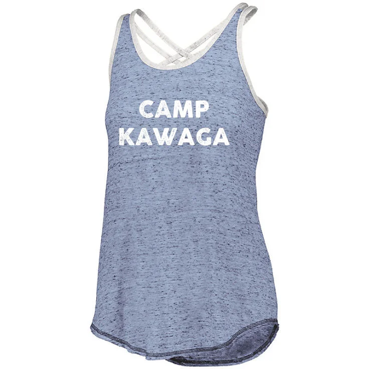 Camping hiking trail drip-Camp Kawaga Ladies Ringer Tank