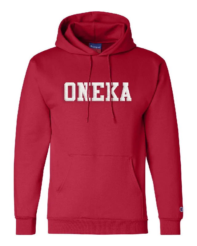 Camping hiking gear cheer-Camp Oneka Applique Hoodie