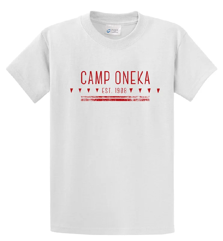 Camping hiking trail flares-Oneka Established Tee - White