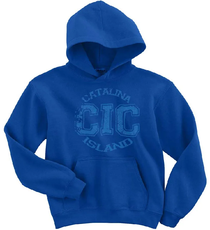 Camping hiking trail soft-Catalina Island Camps Distressed Print Hoodie