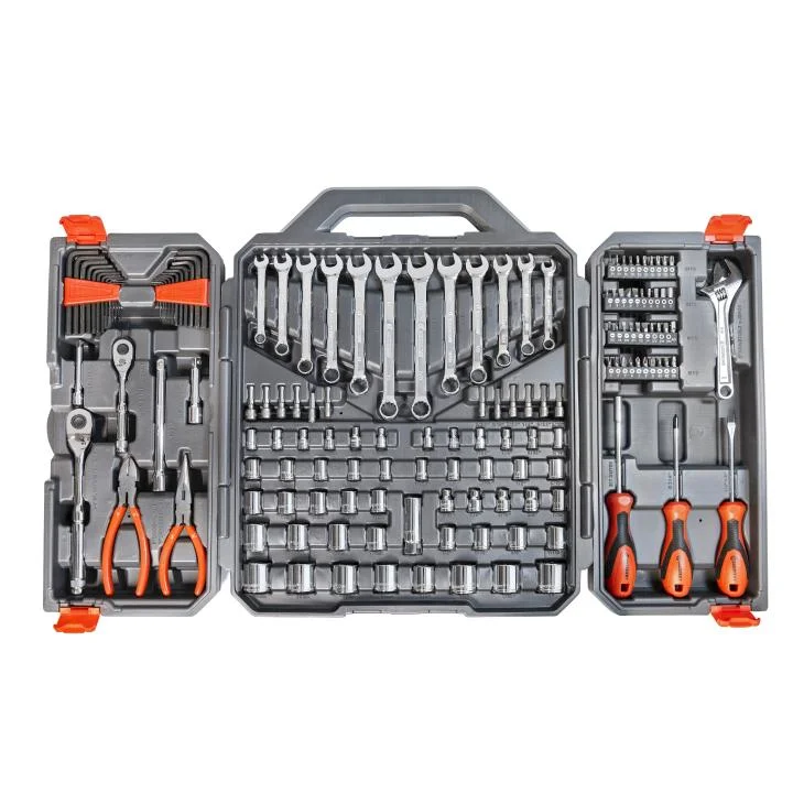 Camping hiking trail splash-150 Piece 1/4in and 3/8in Drive 6 Point SAE/Metric Professional Tool Set