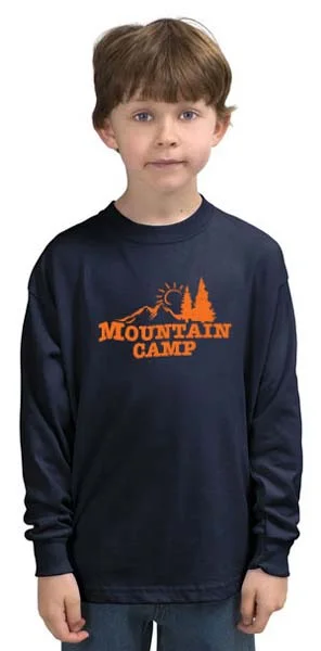 Camping hiking trail faith-Mountain Camp Logo Long Sleeve