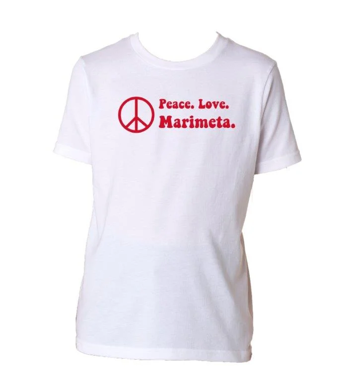 Camping hiking gear breakthroughs-Peace. Love. Marimeta. Tee