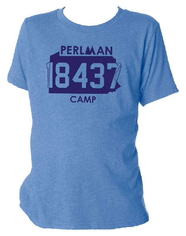 Camping hiking trail stamina-Perlman Camp Tri-Blend Zip Code Tee