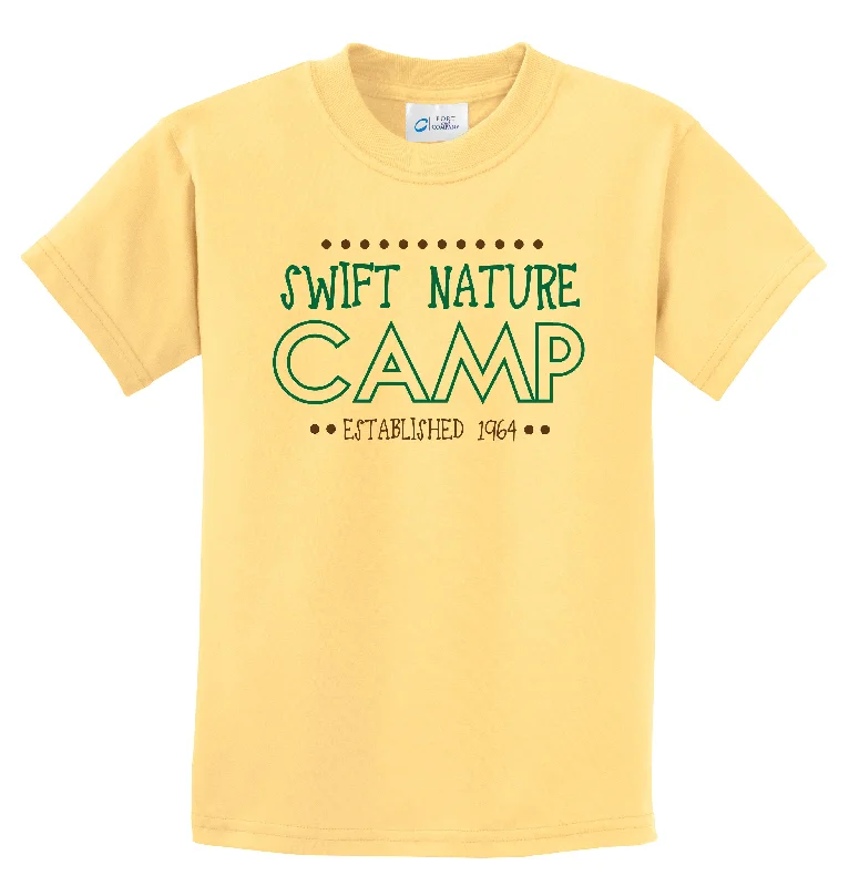 Camping hiking outdoor bloom-Swift Nature Camp Established Tee