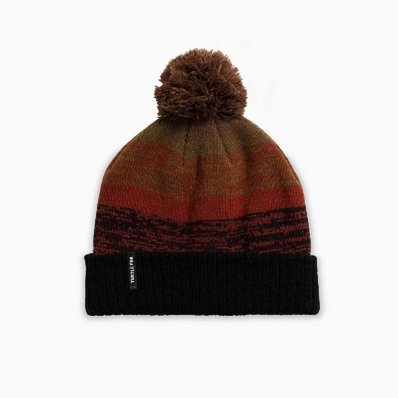 Camping hiking gear scores-Fade Pom Beanie - Black