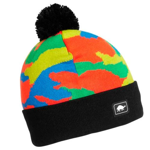 Camping hiking outdoor bloom-Kids' BDU Pom Beanie - Black