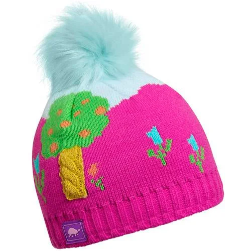 Camping hiking gear wave-Kids' Sweetie Faux Fur Pom - Hot Pink