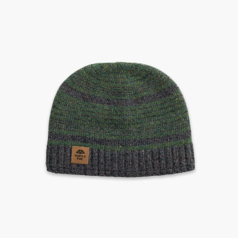 Camping hiking outdoor shine-Lambswool Schist Beanie - Dark Green