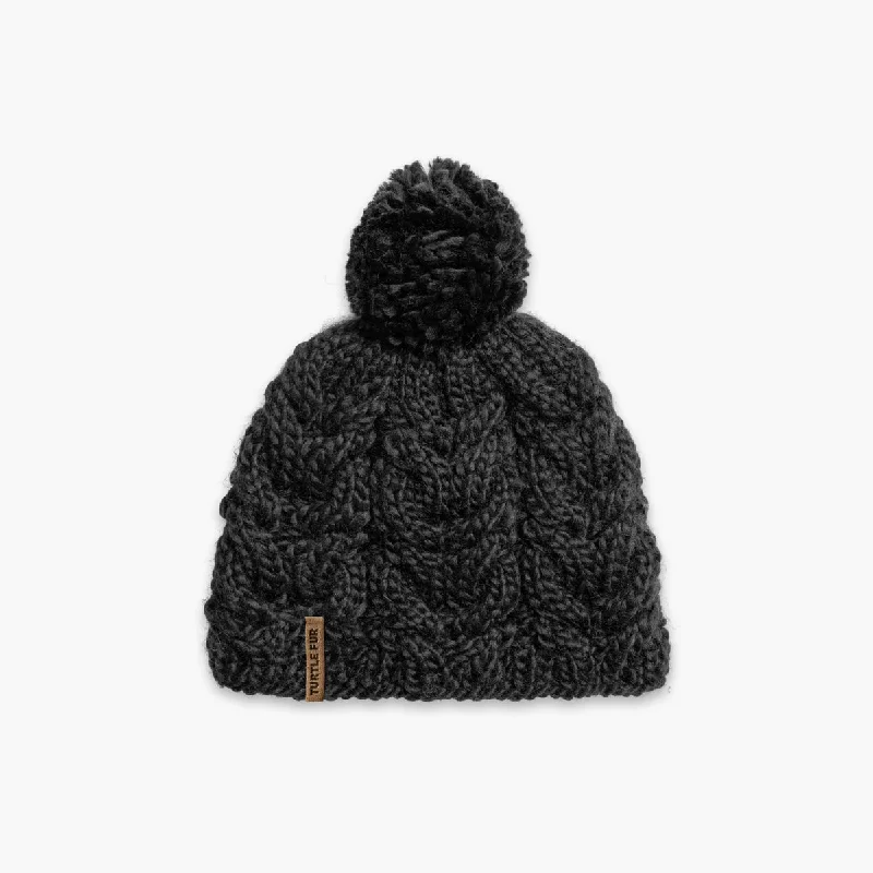 Camping hiking gear wave-Merino Wool Millie Pom - Black