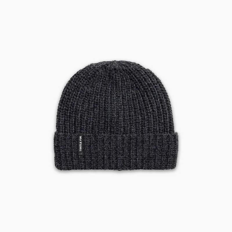 Camping hiking trail sweep-Ocean Ragg Wool Ethan Beanie - Black