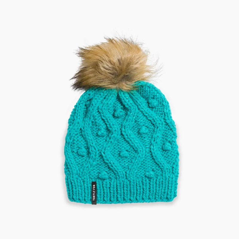 Camping hiking outdoor delight-Piper Pom Beanie - Turquoise