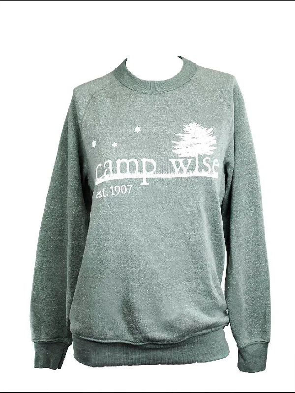 Camping hiking nature cheer-Wise Crew Neck Sweatshirt